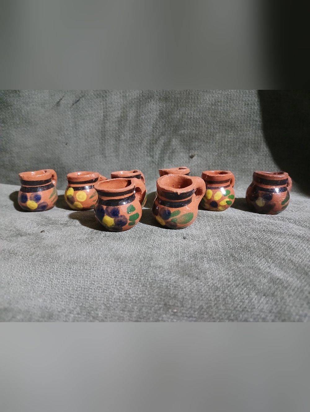 Handpainted Mini Terracotta Flower Pots - Set of 8